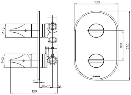 Смеситель для душа Bossini Apice Z00501.030 Хром 