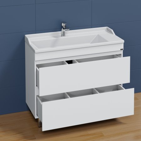 Тумба Санта Марс 100 напольный 2 ящика с умывальником Сириус 100 