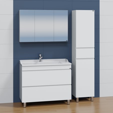 Тумба Санта Марс 100 напольный 2 ящика с умывальником Сириус 100 