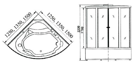 Душевой бокс Timo Т-1155 