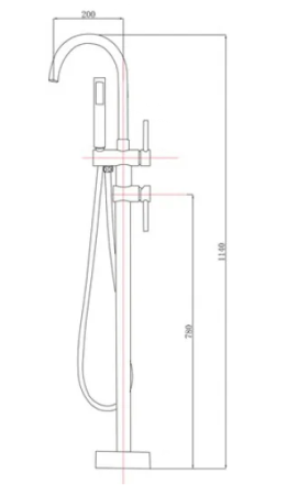 Напольный смеситель для ванны Timo Saona 2300/03Y-CR черный 