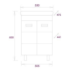 Тумба с раковиной Onika Балтика-Квадро Black 55.11 