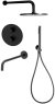 Душевая система Paffoni Light KITLIQ019NO139 с термостатом Черная матовая 