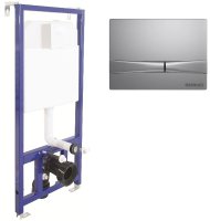 Инсталляция Berges Novum F2 040252 для унитаза с клавишей смыва Хром матовый