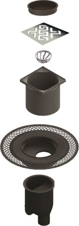 Душевой трап Berges Platz Antik 150x150 091061 с решеткой Хром 