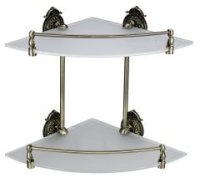 Полка стекло угловая 2-этажная HAYTA 13910-2B Бронза