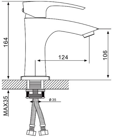 Смеситель для раковины Gappo G07 G1007 Хром 