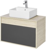 Тумба под раковину Aquaton Лофт Урбан 80 1A247601LQX60 подвесная Cерый графит Дуб орегон