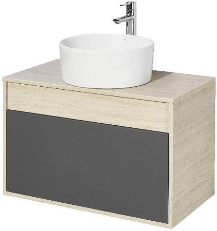 Тумба под раковину Aquaton Лофт Урбан 80 1A247601LQX60 подвесная Cерый графит Дуб орегон 