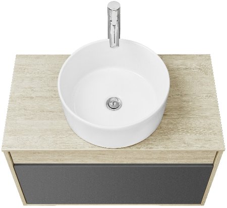 Тумба под раковину Aquaton Лофт Урбан 80 1A247601LQX60 подвесная Cерый графит Дуб орегон 