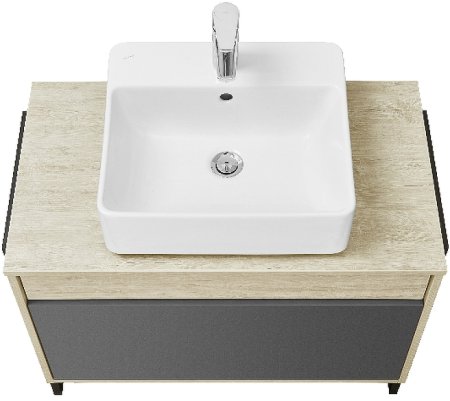 Тумба под раковину Aquaton Лофт Урбан 80 1A247601LQX60 подвесная Cерый графит Дуб орегон 