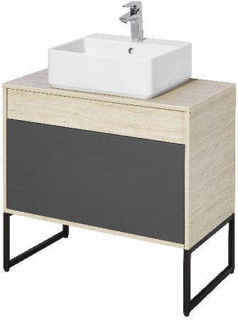 Тумба под раковину Aquaton Лофт Урбан 80 1A247601LQX60 подвесная Cерый графит Дуб орегон 