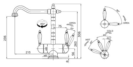 Смеситель для кухонной мойки Omoikiri Amagasaki CH 