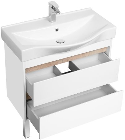 Тумба под раковину Aquaton Нортон 80 1A248901NT010 подвесная Белая глянцевая 