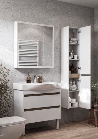 Тумба под раковину Aquaton Нортон 80 1A248901NT010 подвесная Белая глянцевая 