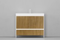 Тумба с раковиной напольная VELVEX Klaufs 100.2D.1Y шатане-белый