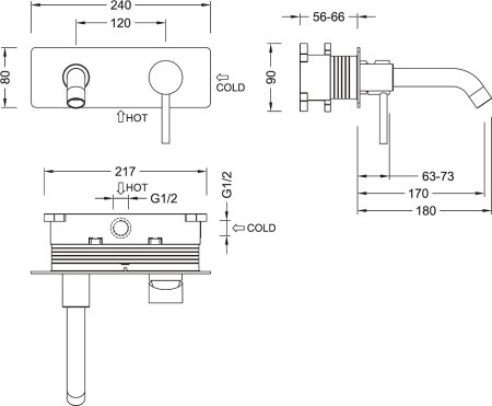 Смеситель Timo Saona 2371/18SM для раковины, с внутренней частью, черное золото 