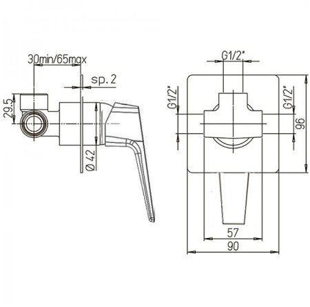 Смеситель для душа Paini Bari RTCR690 Хром 
