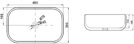 Раковина-чаша Melana 49 MLN-A419-CBK-M Черная матовая 