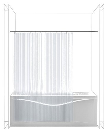 Комплект Штора для ванной Bacchetta 180х200 Dama + Карниз для ванны Aquanet прямой 170 см 