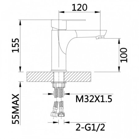 Cмеситель для раковины HANSEN H10025F Белый 