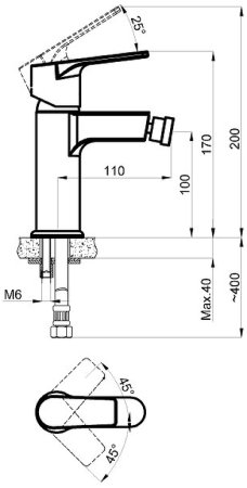 Смеситель для биде Azario Treya AZ-15686601 Хром 