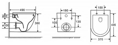 Унитаз Azario Grado AZ-0046N подвесной Белый с сиденьем Микролифт 