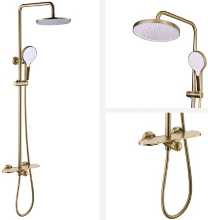 Душевая система Bronze de Luxe Icon 80112CG Золото матовое 