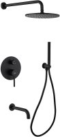Душевая система Abber Wasser Kreis AF8117B Черная матовая