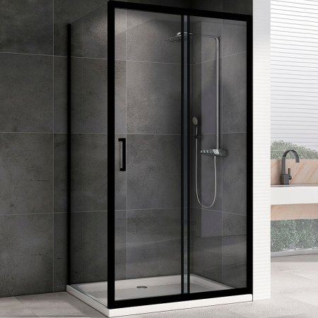 Душевой уголок Abber Schwarzer Diamant 140х90 AG30140B-S90B профиль Черный стекло прозрачное 