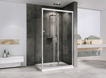 Душевой уголок Abber Sonnenstrand 100x90 AG07100-S90 профиль Хром стекло прозрачное 