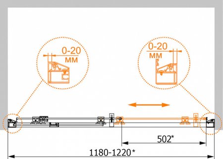 Душевая дверь в нишу Cezares Rosa BF1 120 RO Bi 