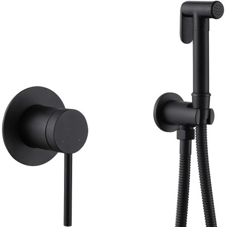 Гигиенический душ со смесителем Abber Emotion AF8825B Черный матовый 