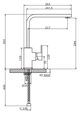 Смеситель для кухонной мойки Cezares Molveno MOLVENO-LLM-01-Cr 