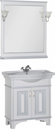 Мебель для ванной Aquanet Валенса 80 белый краколет/серебро 