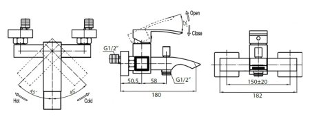 Смеситель Cezares Quattro C VD-01 для ванны с душем 