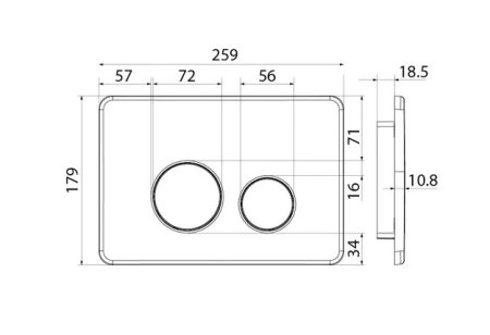 Кнопка смыва Iddis Unisteel UNS01MBi77 001 черный 