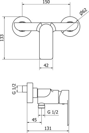 Смеситель Cezares Furore FURORE-DM-01-Cr для душа 