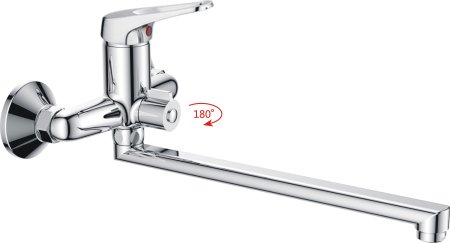Смеситель для ванны длинный излив HAIBA HB2213-K 