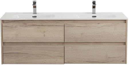 Тумба с раковиной BelBagno KRAFT-1400-4C-SO-2-RGB Rovere Galifax Bianco 