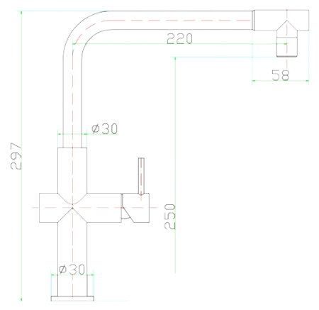 Смеситель для кухонной мойки Zorg Inox Cores 