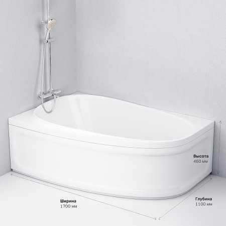 Акриловая ванна AM.PM Like 170x110 L W80A-170L110W-A без гидромассажа 