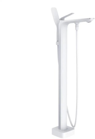 Смеситель для ванны напольный Rose R1322F, белый/хром 