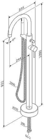 Смеситель для ванны AM.PM Sense F7514100 Хром 