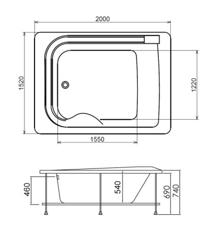 Акриловая ванна Gemy G9265 K 