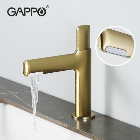 Смеситель для раковины Gappo G1052-81 Золотой сатин 