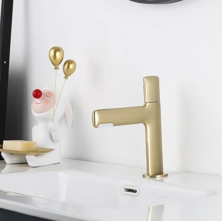 Смеситель для раковины Gappo G1052-81 Золотой сатин 