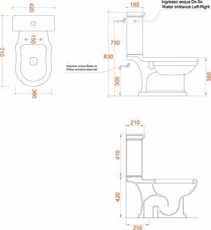 Унитаз-компакт ArtCeram Hermitage HEV008 