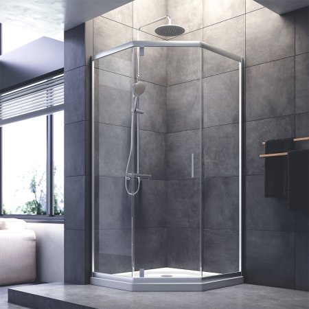 Душевой уголок AM.PM Gem 90x90 W90G-405-090MT профиль Хром матовый стекло прозрачное 