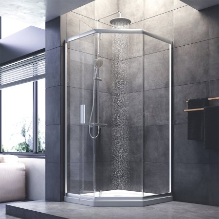 Душевой уголок AM.PM Gem 90x90 W90G-405-090MT профиль Хром матовый стекло прозрачное 